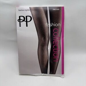 Pretty Polly Embellished Fishnet Tights One Size Black Jewel Fits 5'0"-5'10"